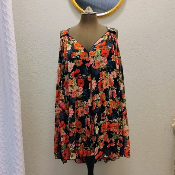 Anthropologie Sheer Floral Dress Sz M - Picture 1 of 7
